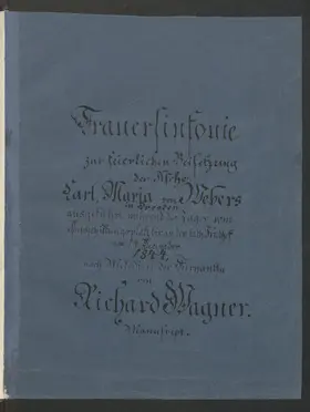 Trauermusik nach Motiven aus Carl Maria von Webers Euryanthe, WWV 73