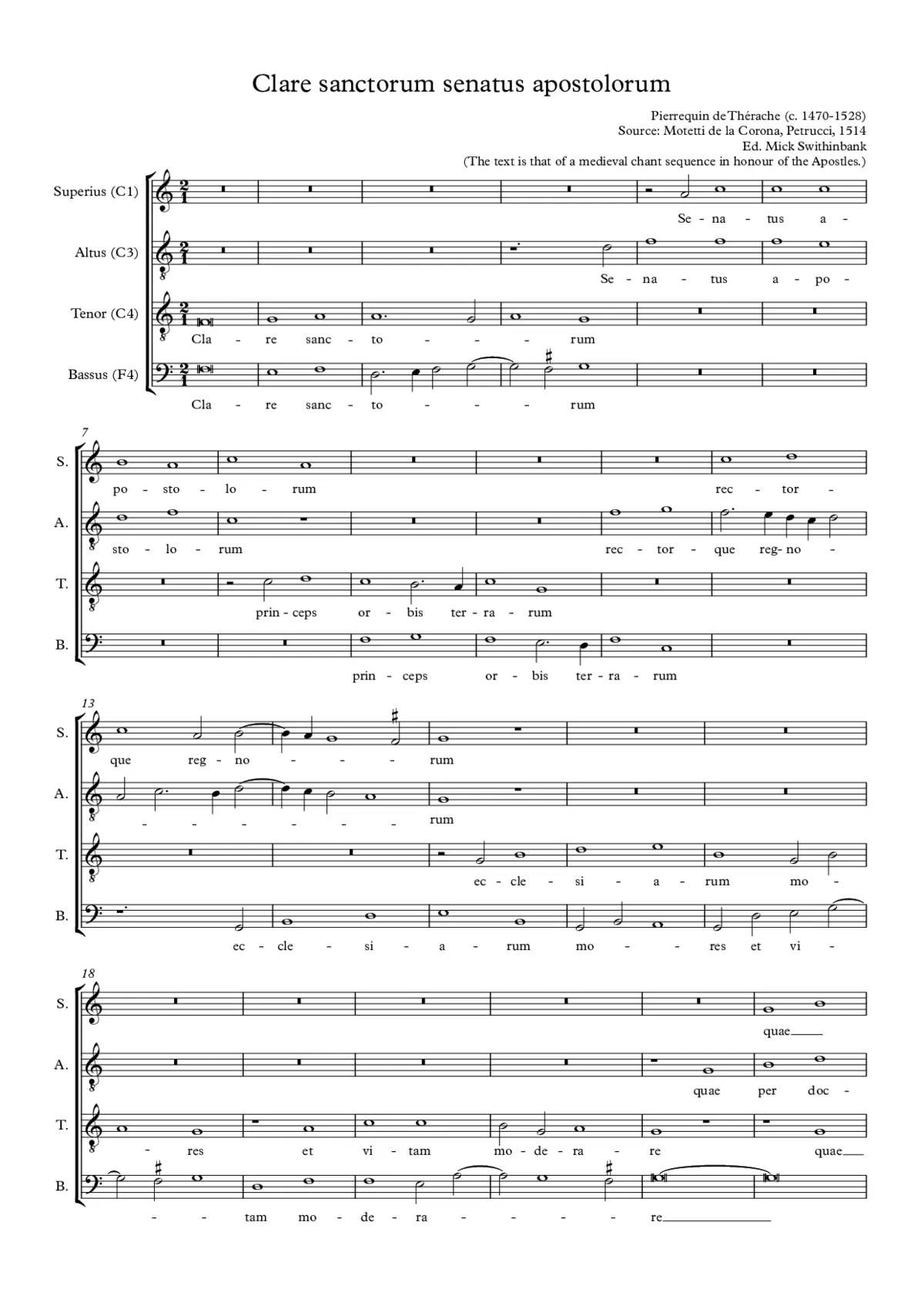 Clare sanctorum senatus apostolorum - Page 1