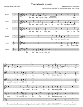 Tu mi piagasti a morte