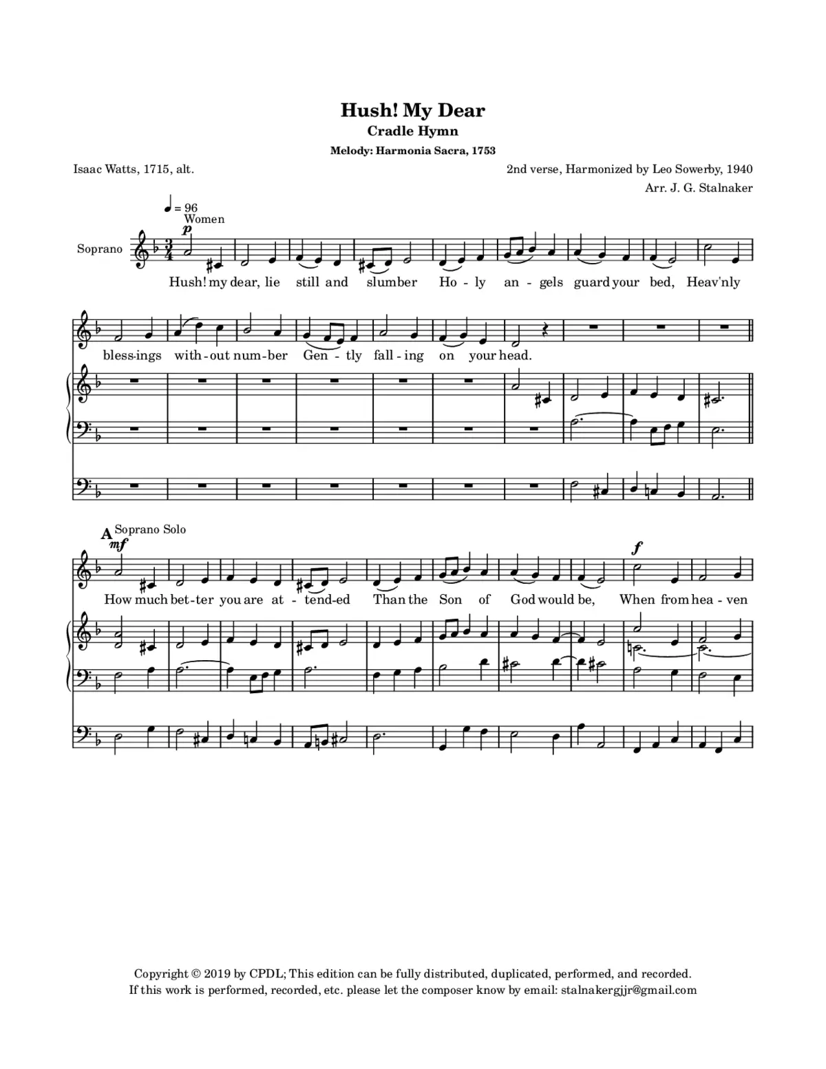 Hush! My Dear (Cradle Song) - Page 1