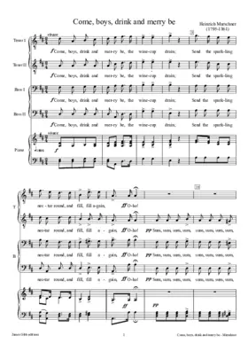 Come, boys, drink and merry be