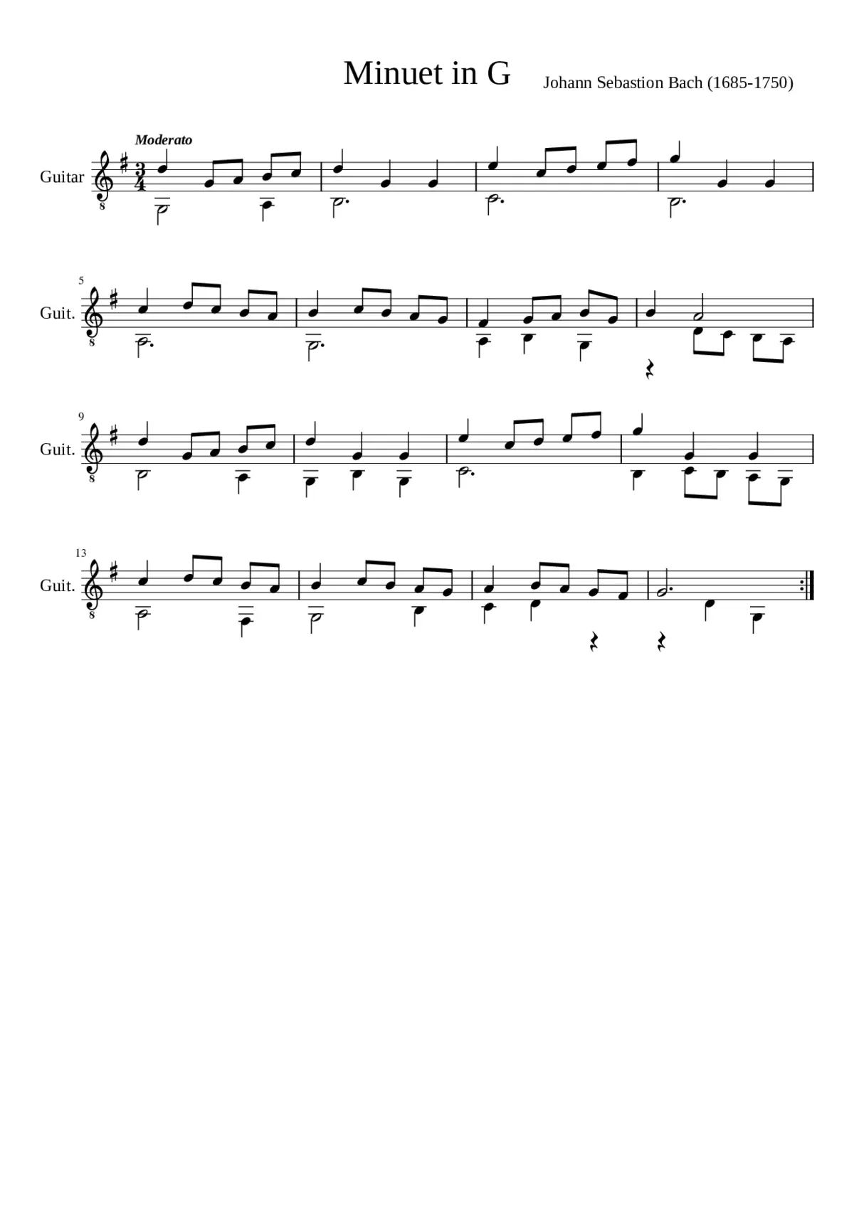 3 Minuets BWV 841-843 - Page 1