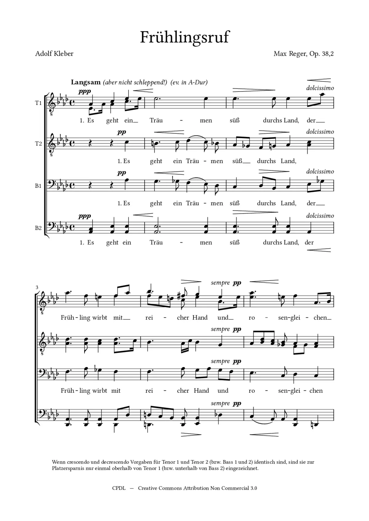 Frühlingsruf, Op. 38, No. 2 - Page 1