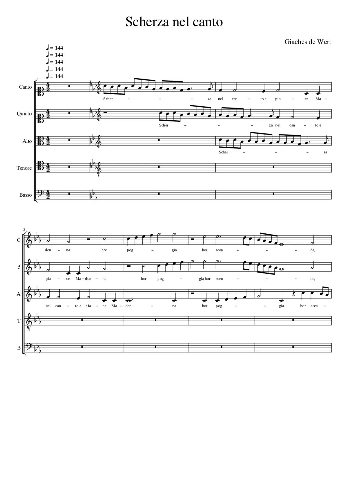 Scherza nel canto - Page 1