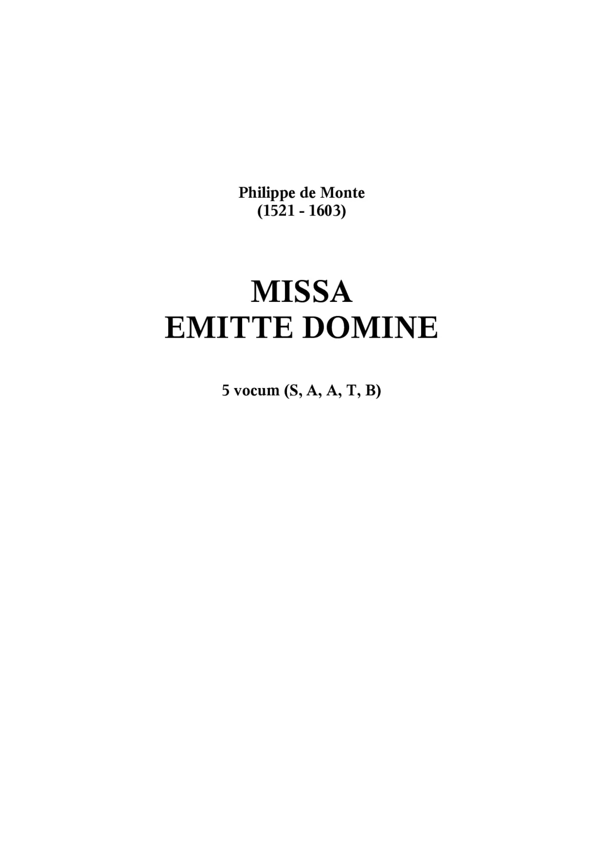 Missa Emitte Domine - Page 1