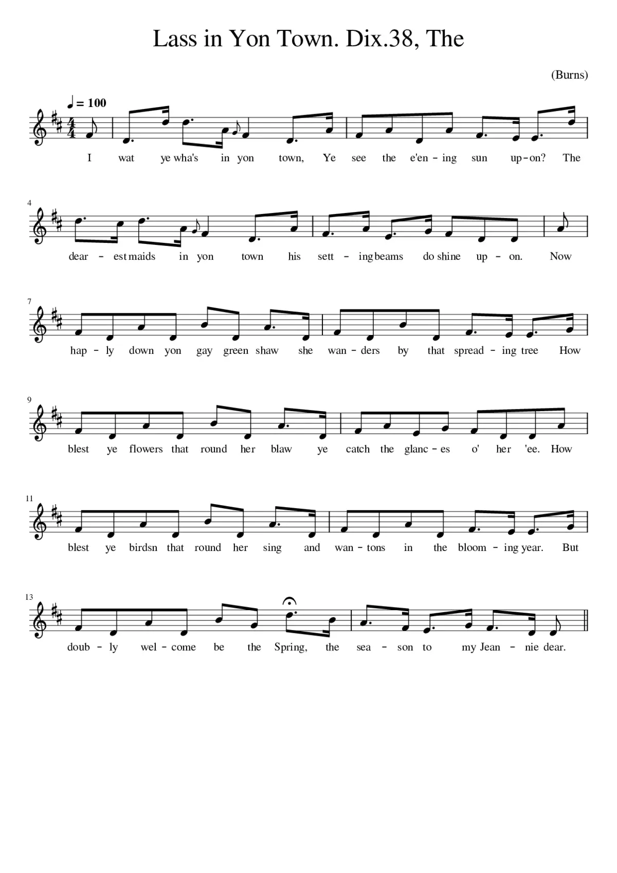 The Lass in Yon Town. Dix.38 - Page 1