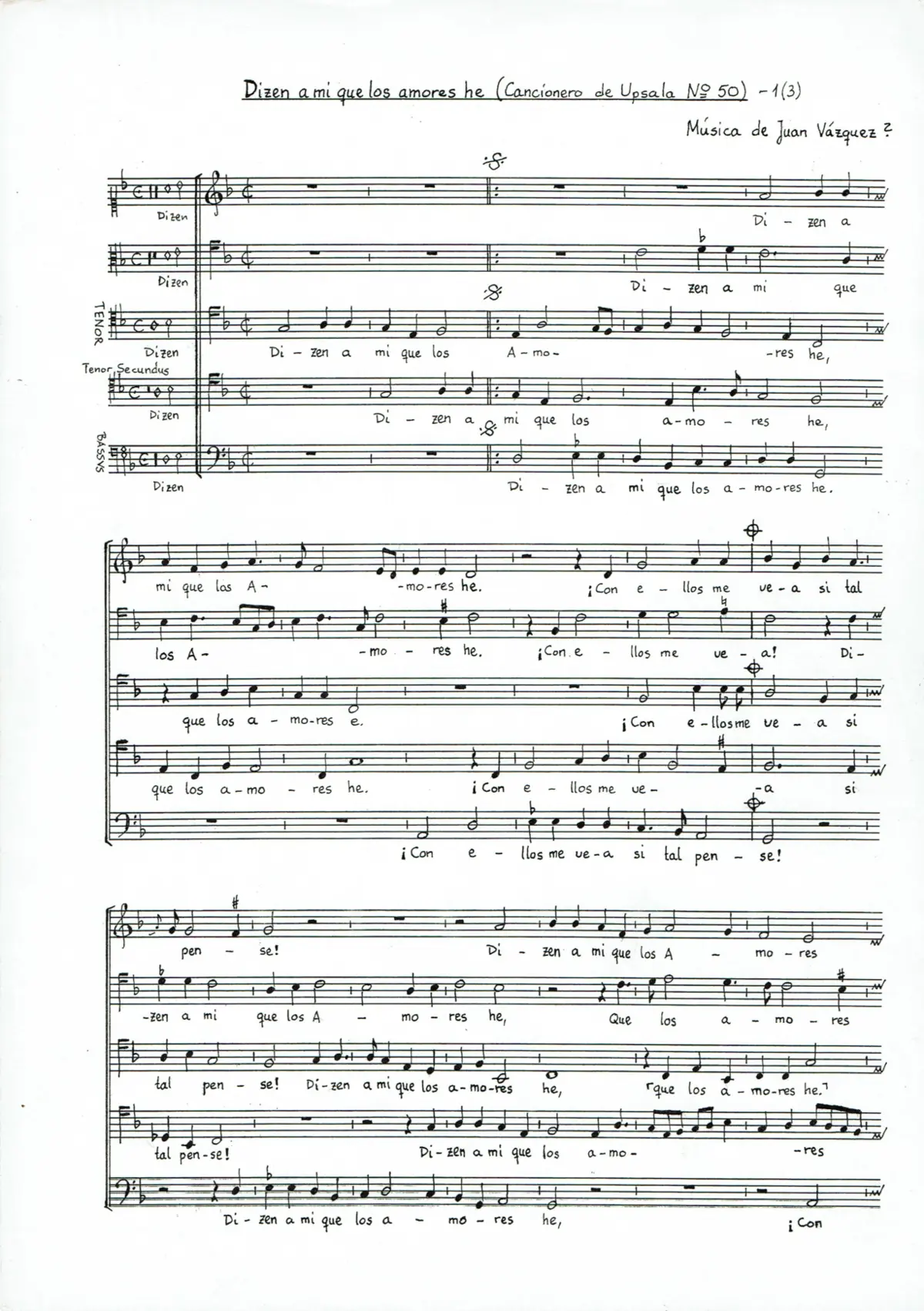 Dizen a mi que los amores he - Page 1