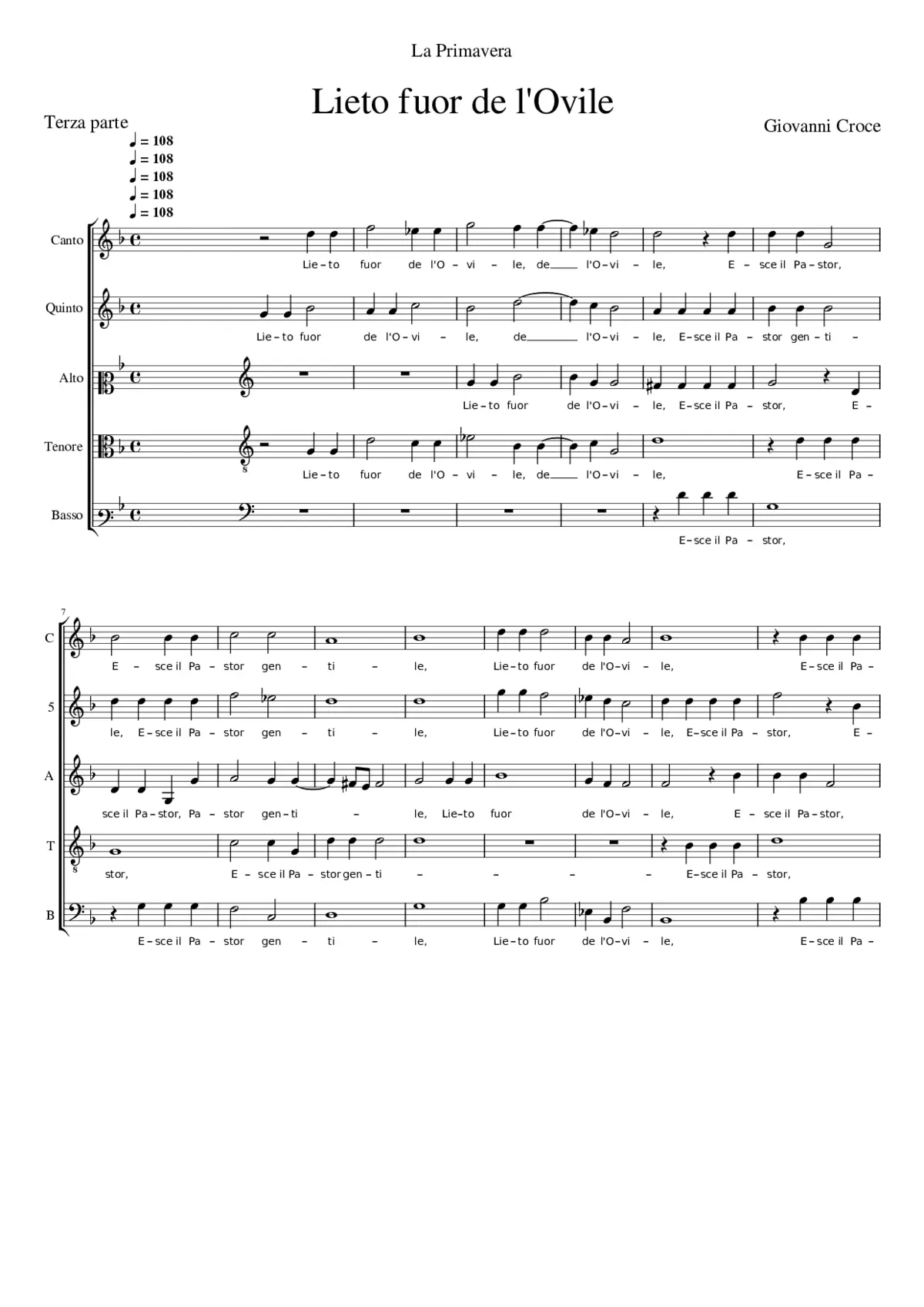 Lieto fuor de l'Ovile - Page 1