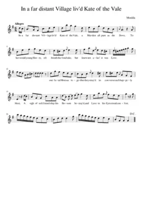 In a far distant Village liv'd Kate of the Vale