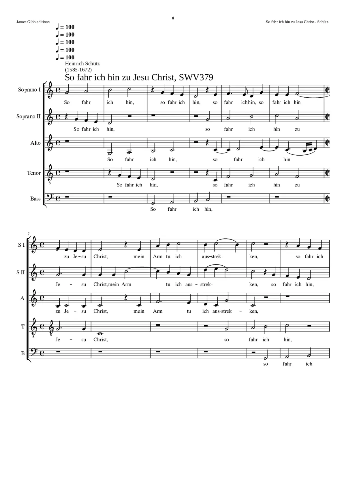 So far ich hin zu Jesu Christ SWV 379 - Page 1