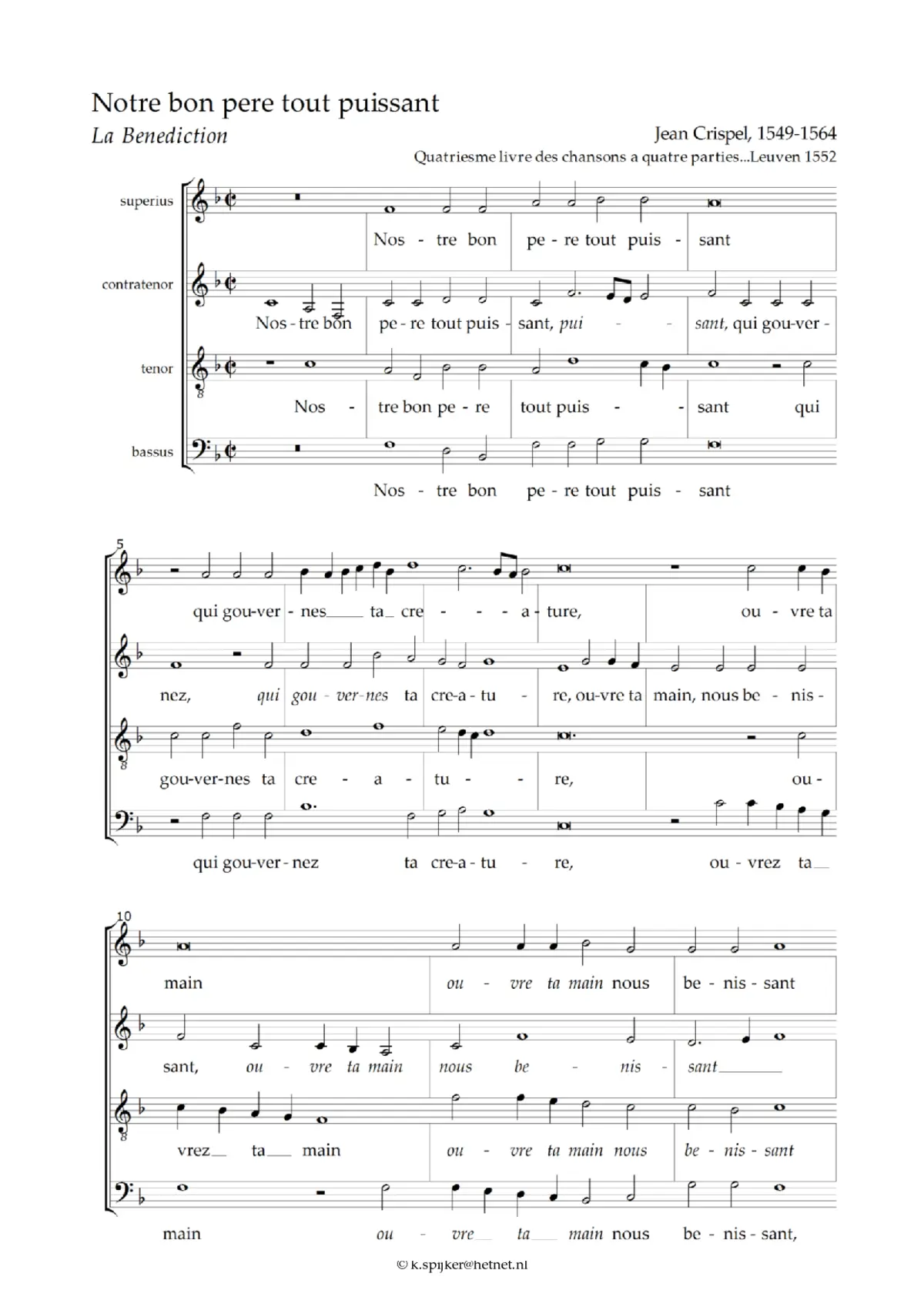 Le Benedicite - Page 1