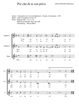 Poi che di te son privo