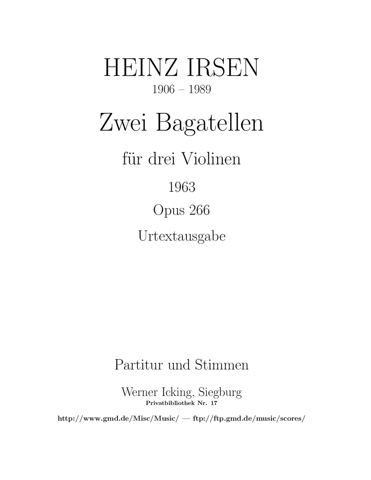 2 Bagatellen - Page 1