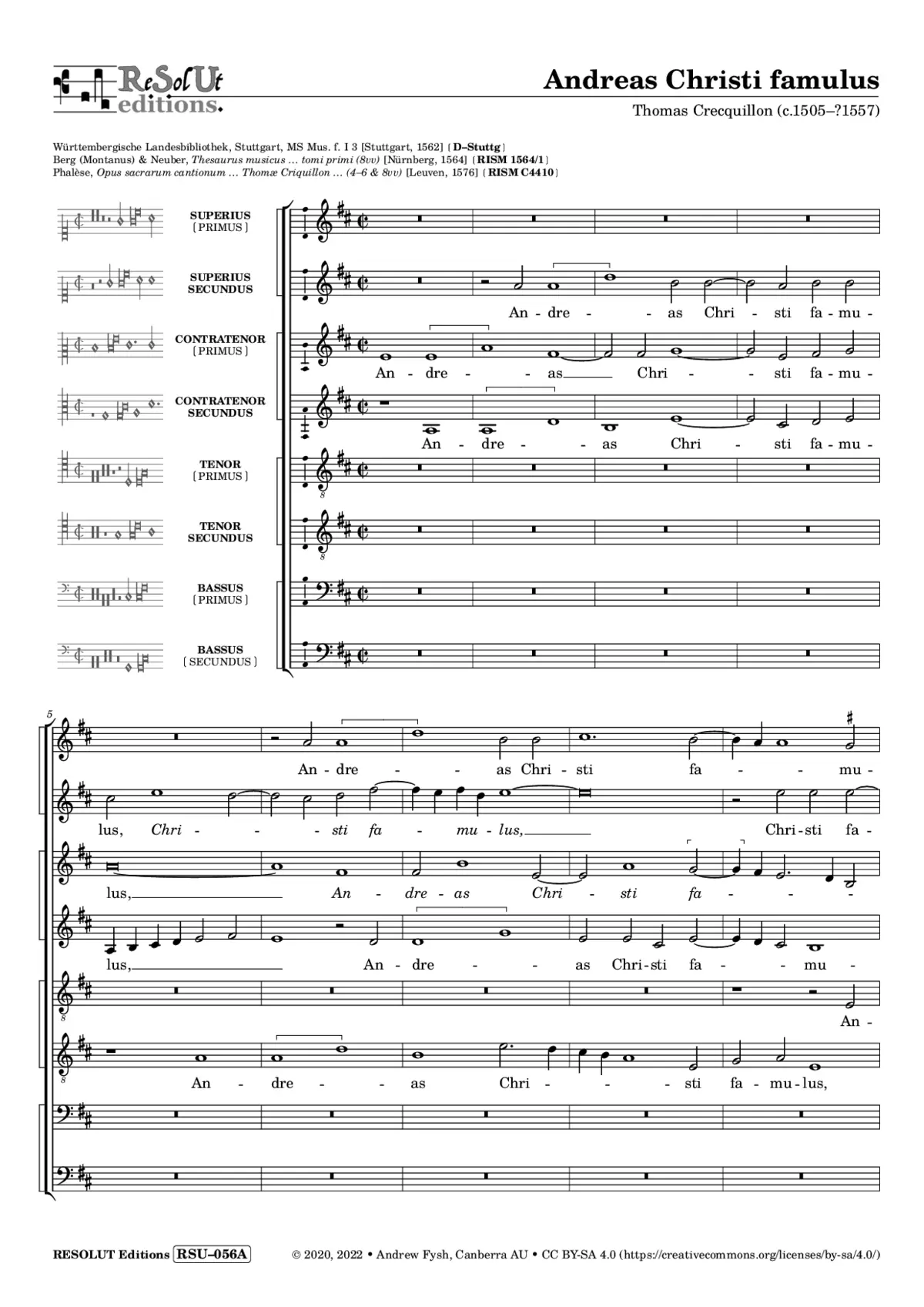 Andreas Christi famulus - Page 1