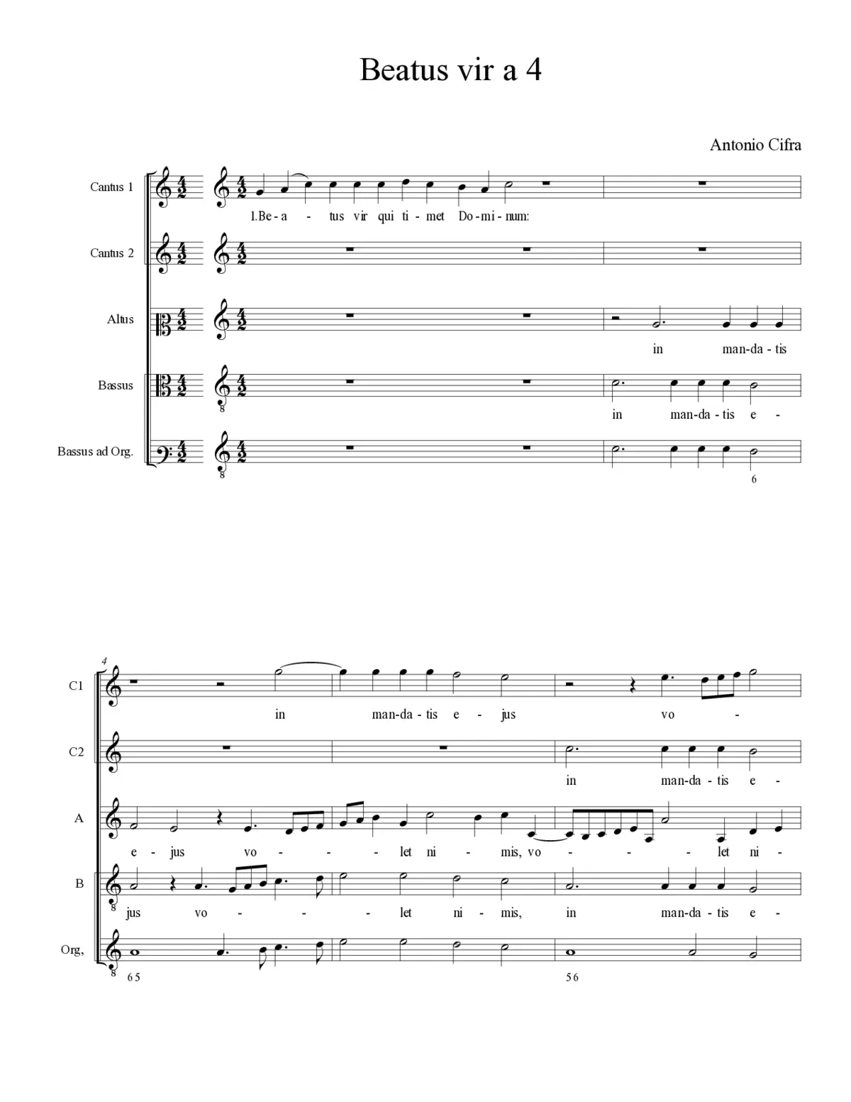 Beatus vir a 4 - Page 1