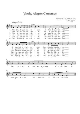 Vinde alegres cantemos