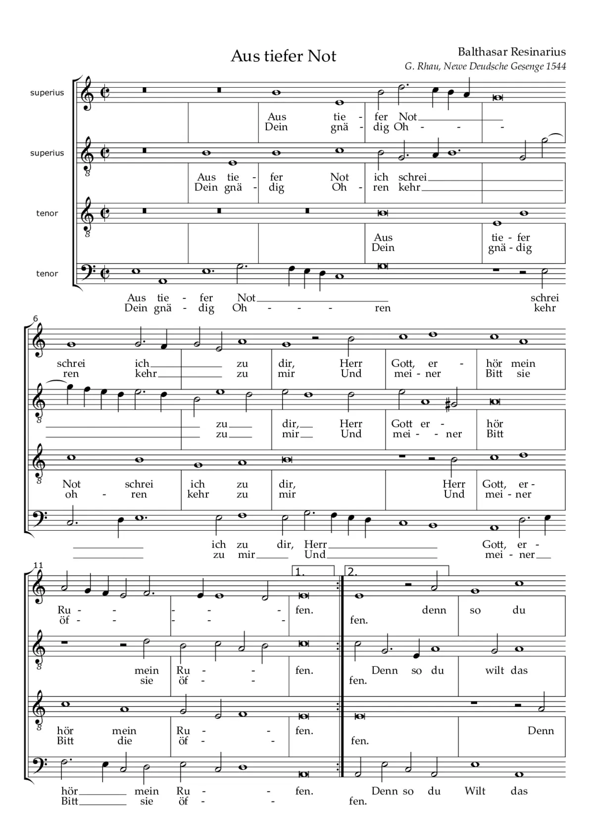 Aus tiefer Not - Page 1