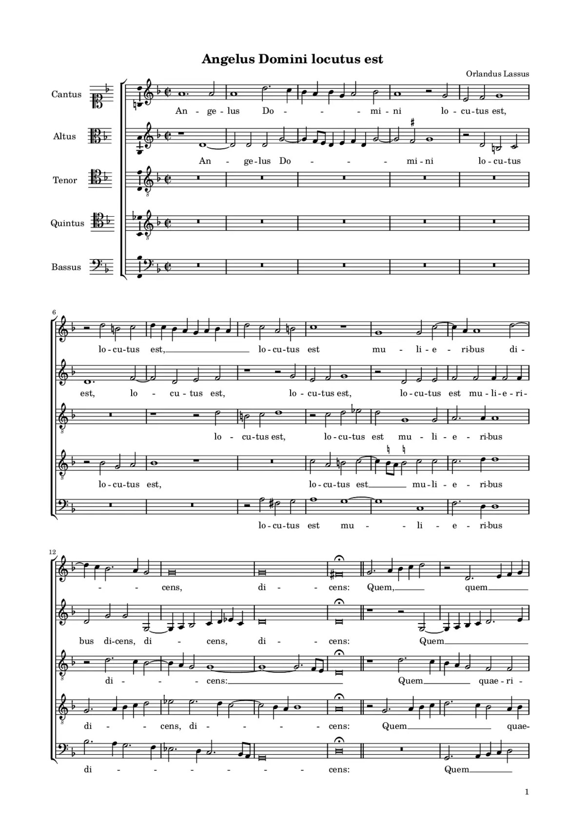 Angelus Domini locutus est - Page 1