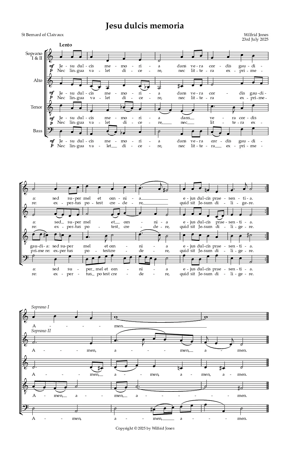 Jesu dulcis memoria - Page 1