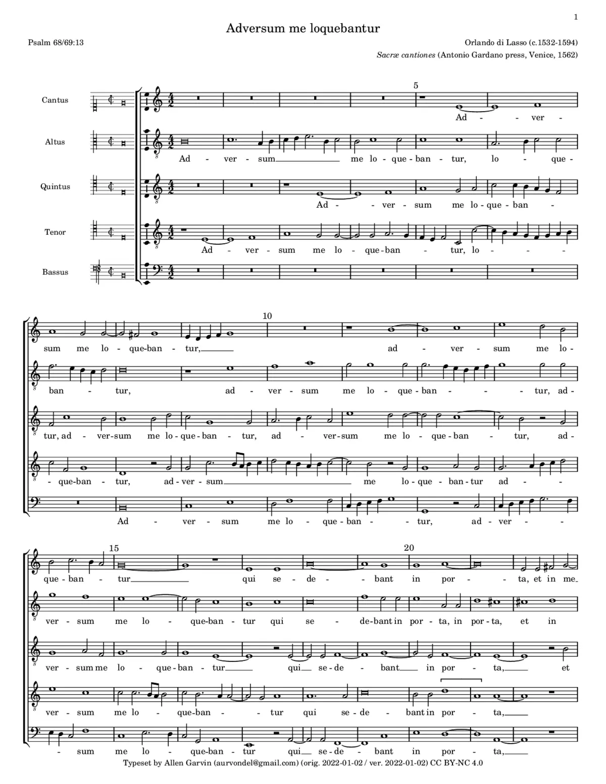 Adversum me loquebantur - Page 1