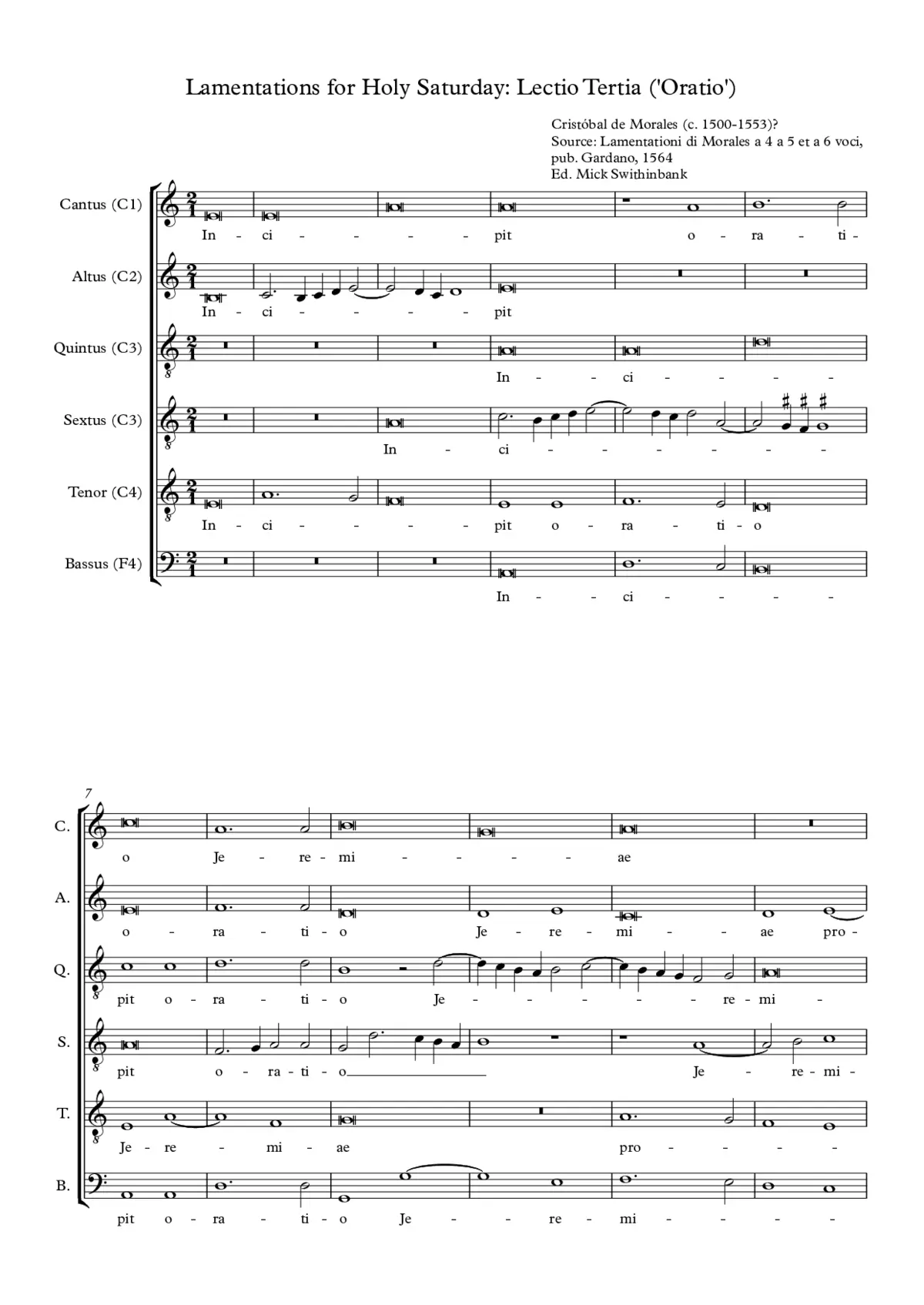 Lamentations for Holy Saturday, Lesson 3 - Page 1