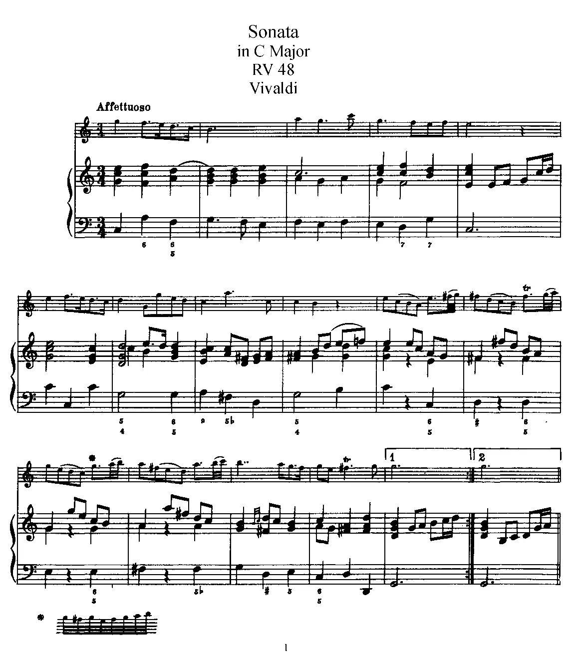 Flute Sonata in C major - Page 1