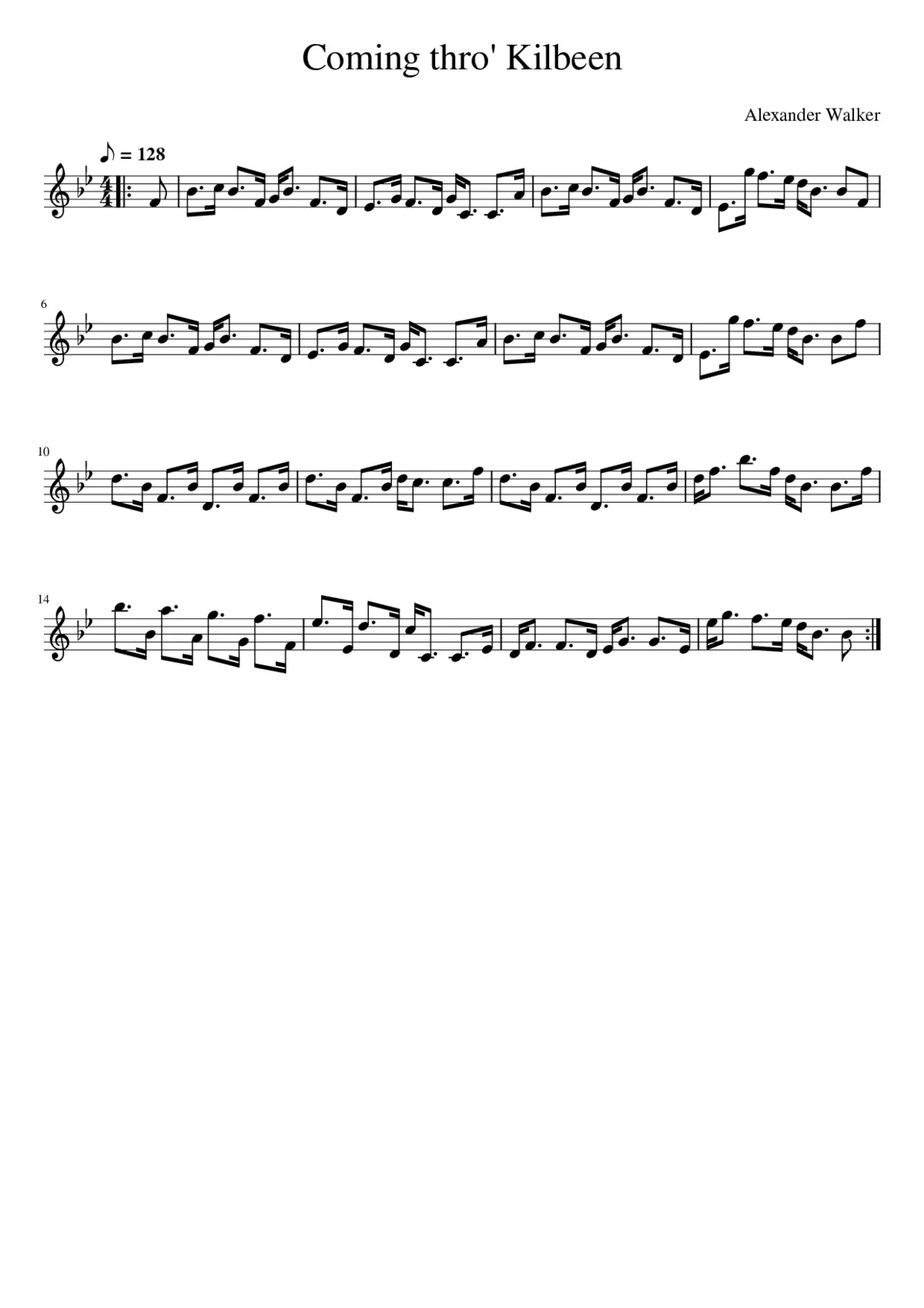 Coming thro' Kilbeen - Page 1