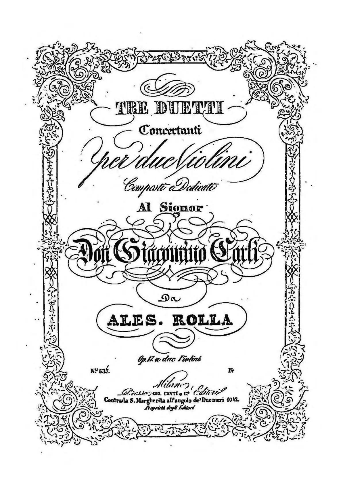 Tre duetti concertanti per due violini - Page 1