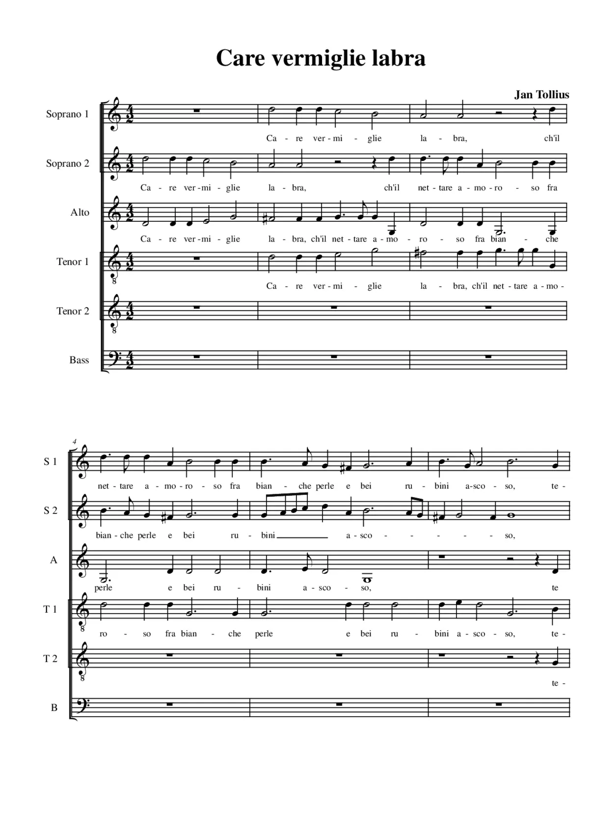 Care vermiglie labra - Page 1
