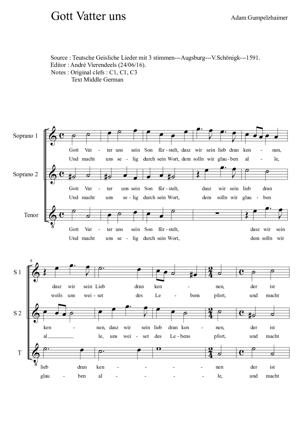 Gott Vatter uns - Page 1