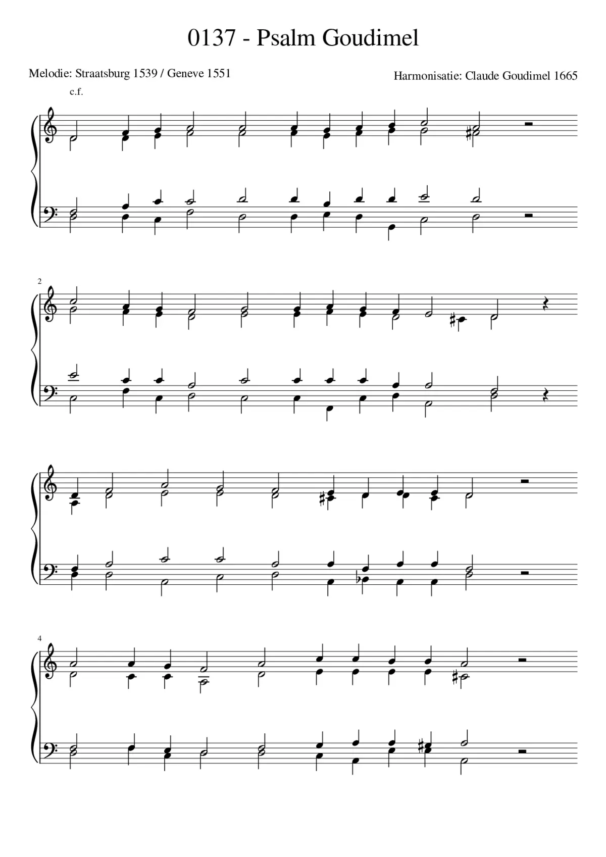 Goudimel Psalms 137 - Page 1