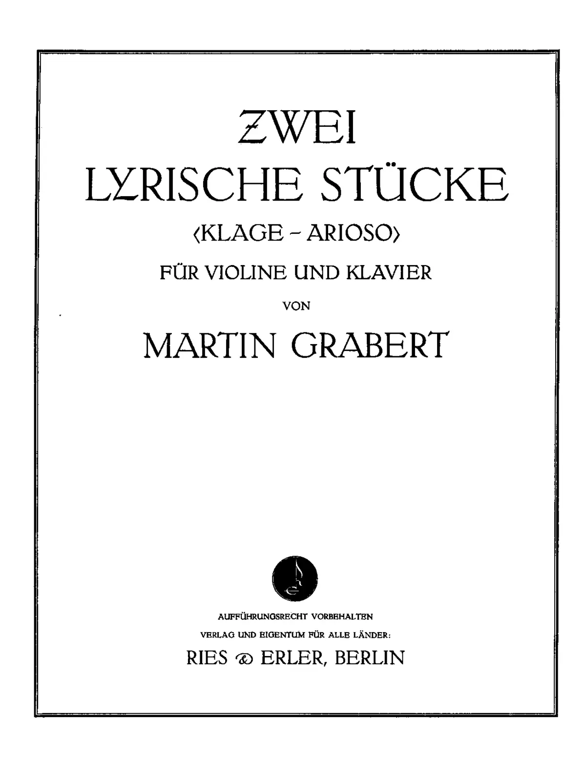 2 Lyrische Stücke - Page 1
