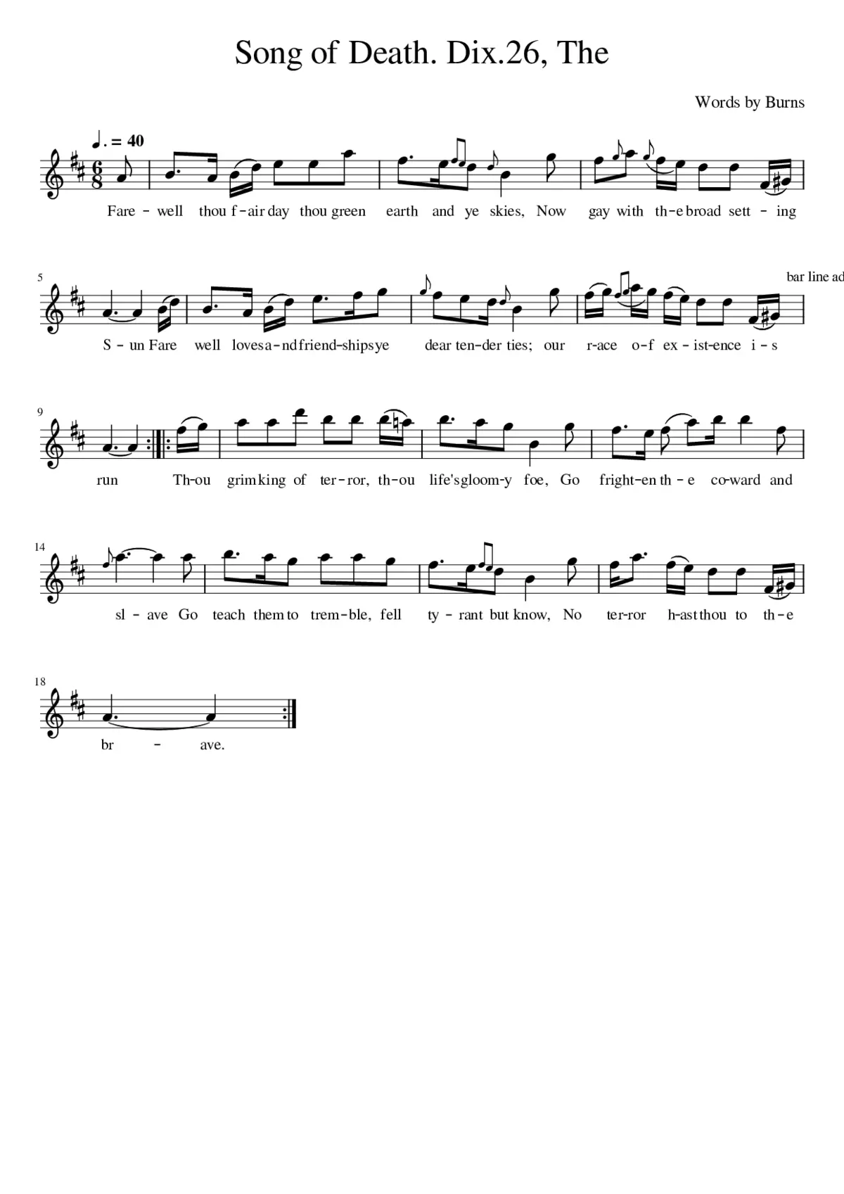 The Song of Death. Dix.26 - Page 1
