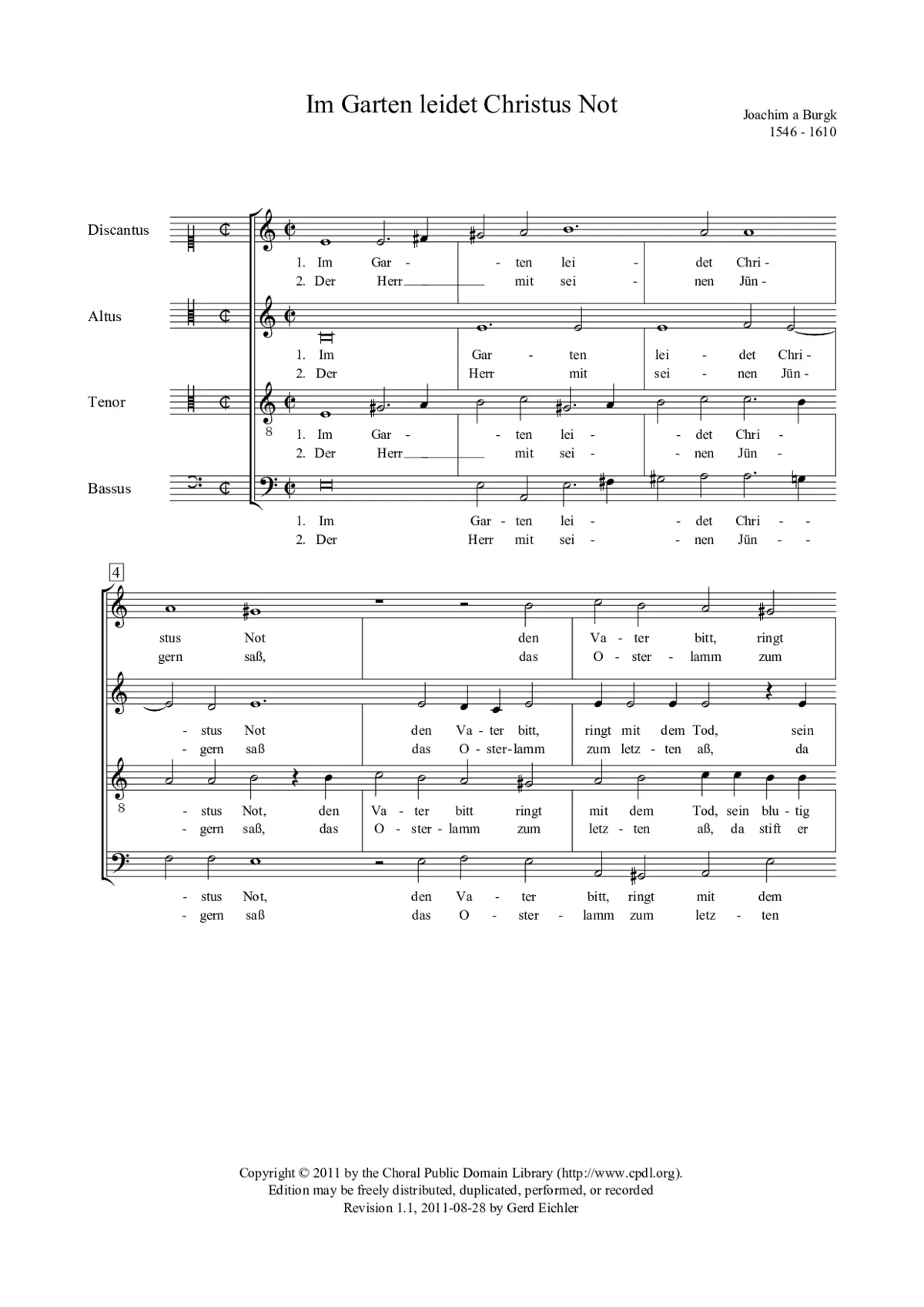 Im Garten leidet Christus Not - Page 1
