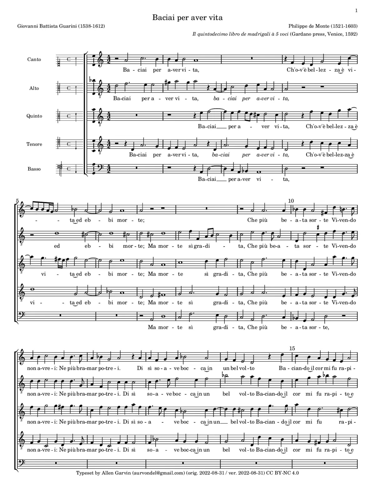 Baciai per aver vita - Page 1