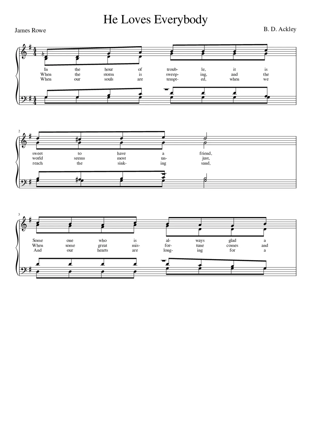 In the hour of trouble it is sweet to have a friend (Ackley) - Page 1