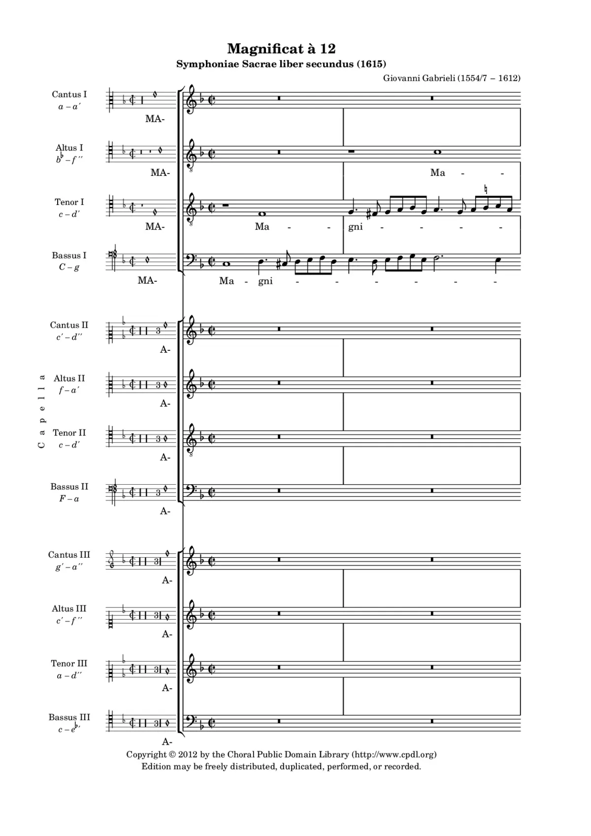 Magnificat à 12 (1615) - Page 1