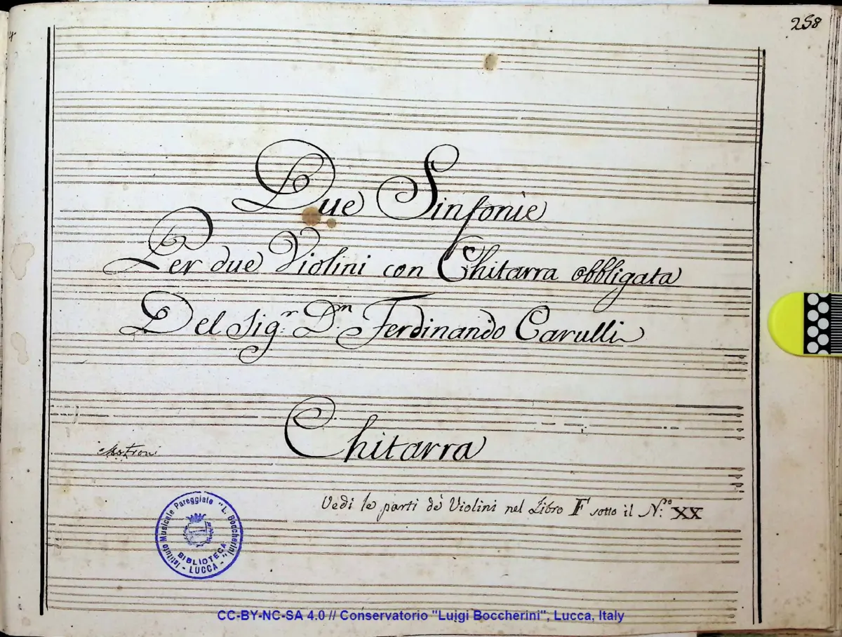 2 Sinfonie per due Violini con Chitarra obbligata - Page 1