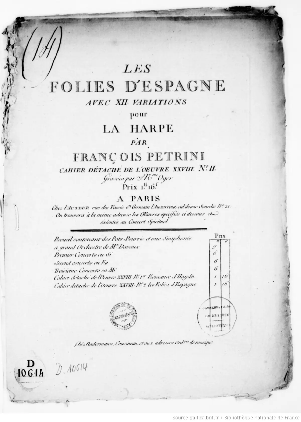 12 Variations on Les Folies d'Espagne - Page 1