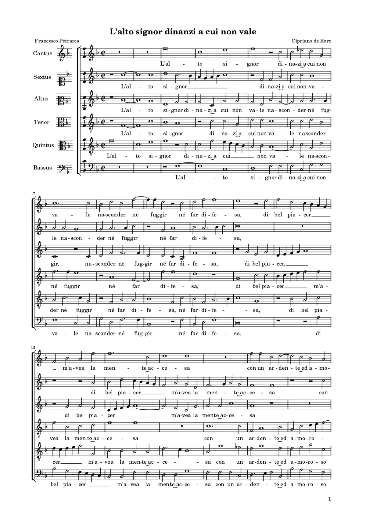 L'alto signor dinanzi a cui non vale - Page 1