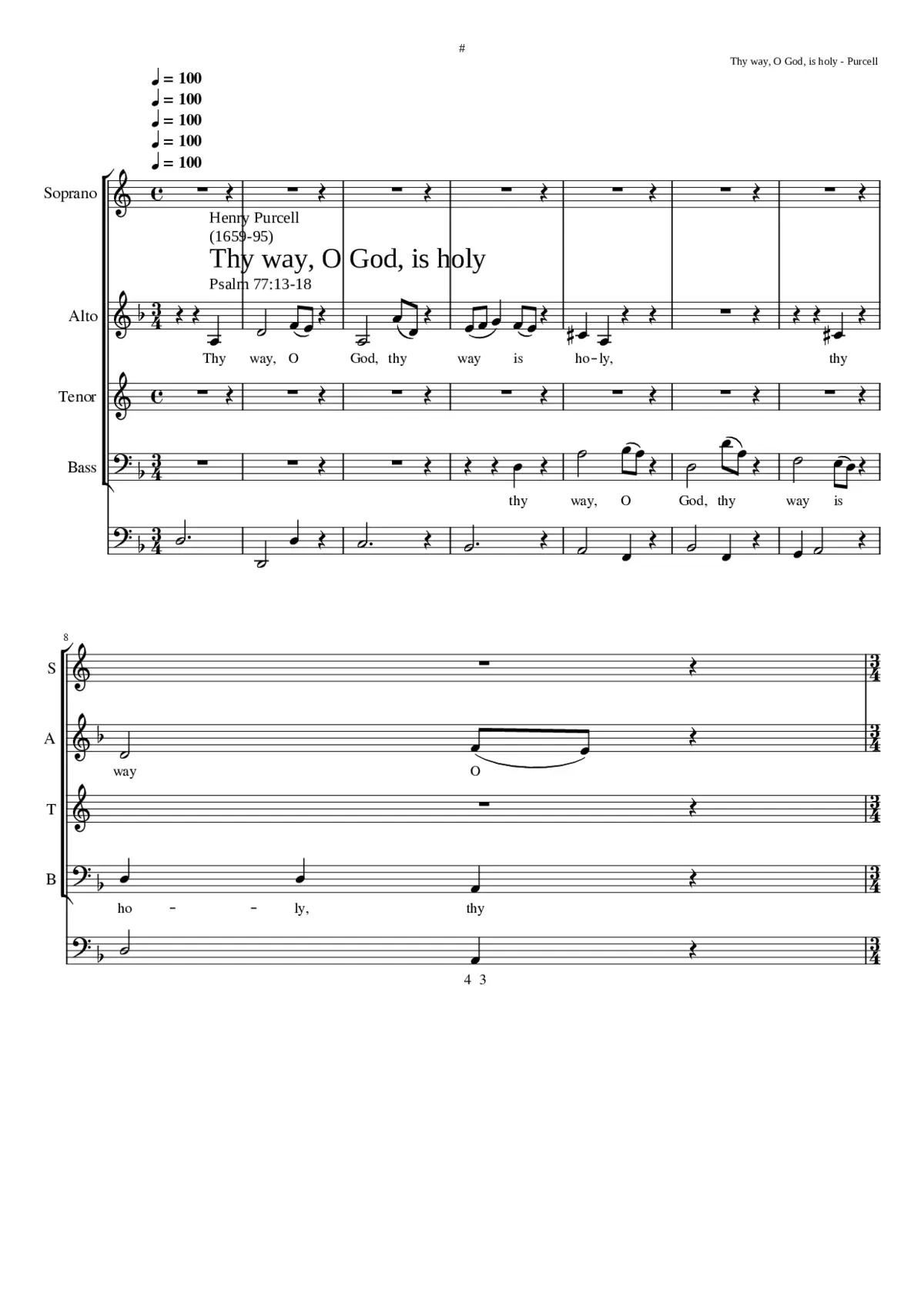 Thy way O God is holy Z 60 - Page 1