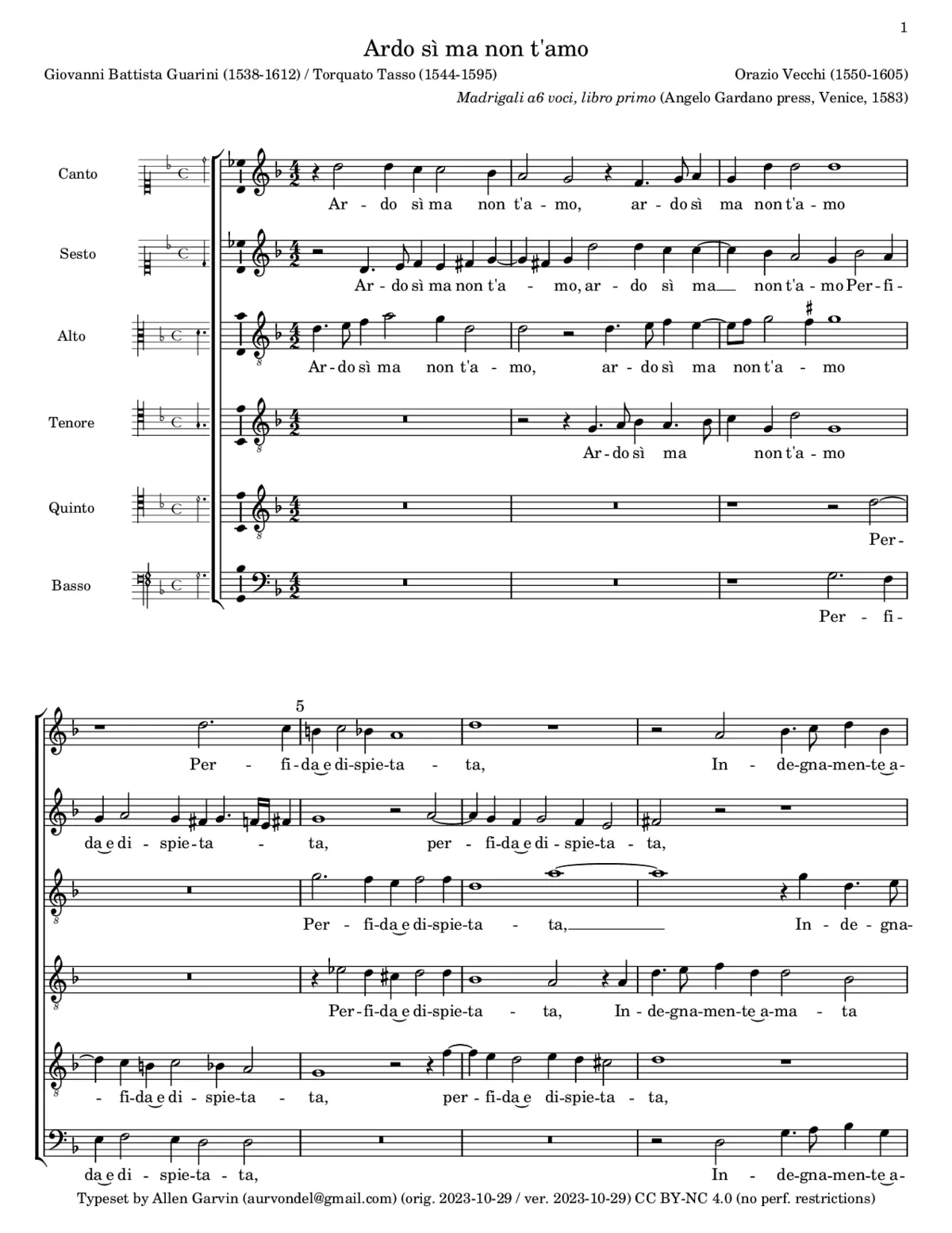 Ardo sì ma non t'amo - Page 1