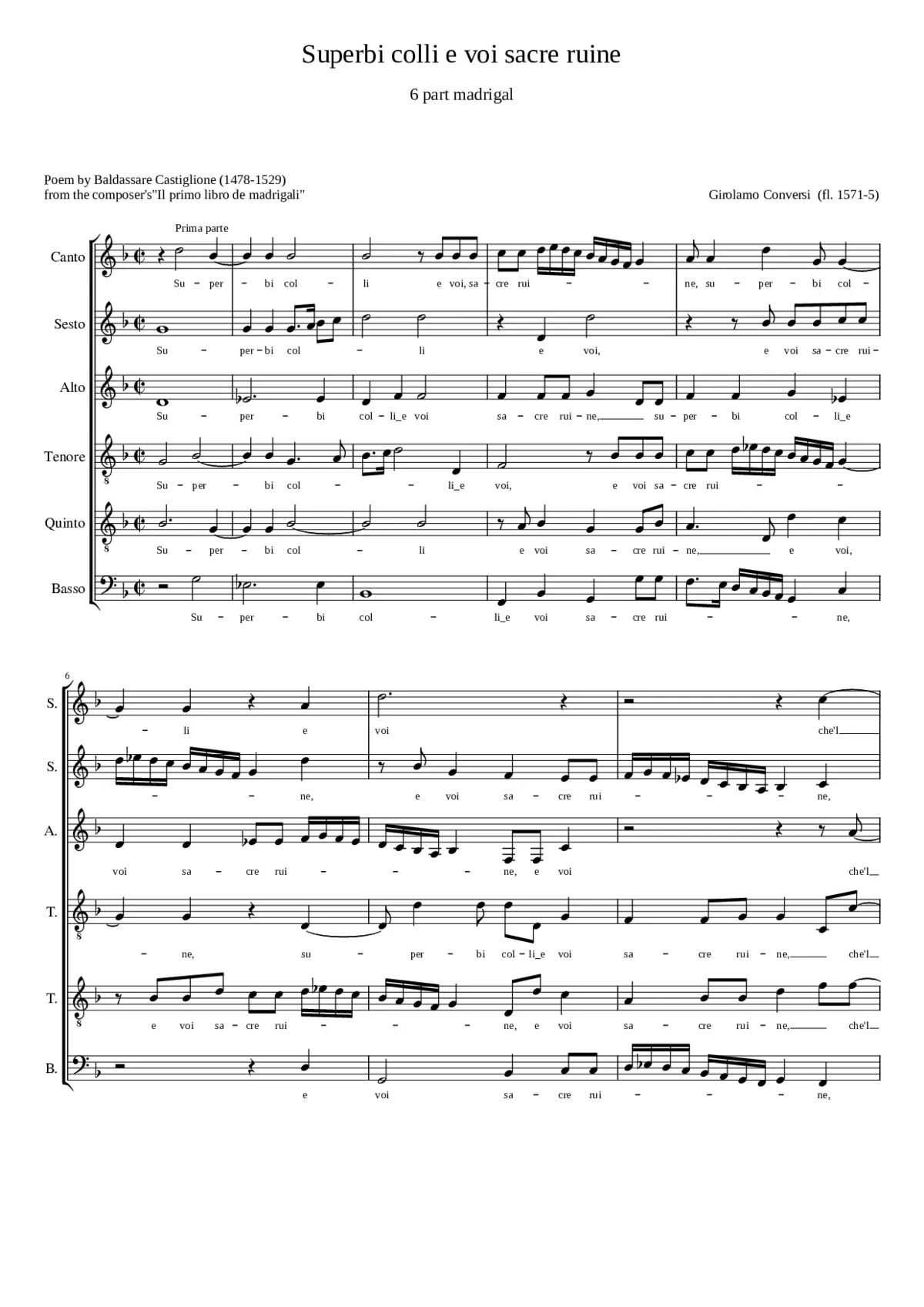 Superbi colli e voi sacre ruine - Page 1