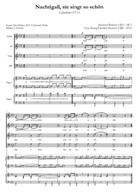 Nachtigall, sie singt so schön, Op. 52, No. 15