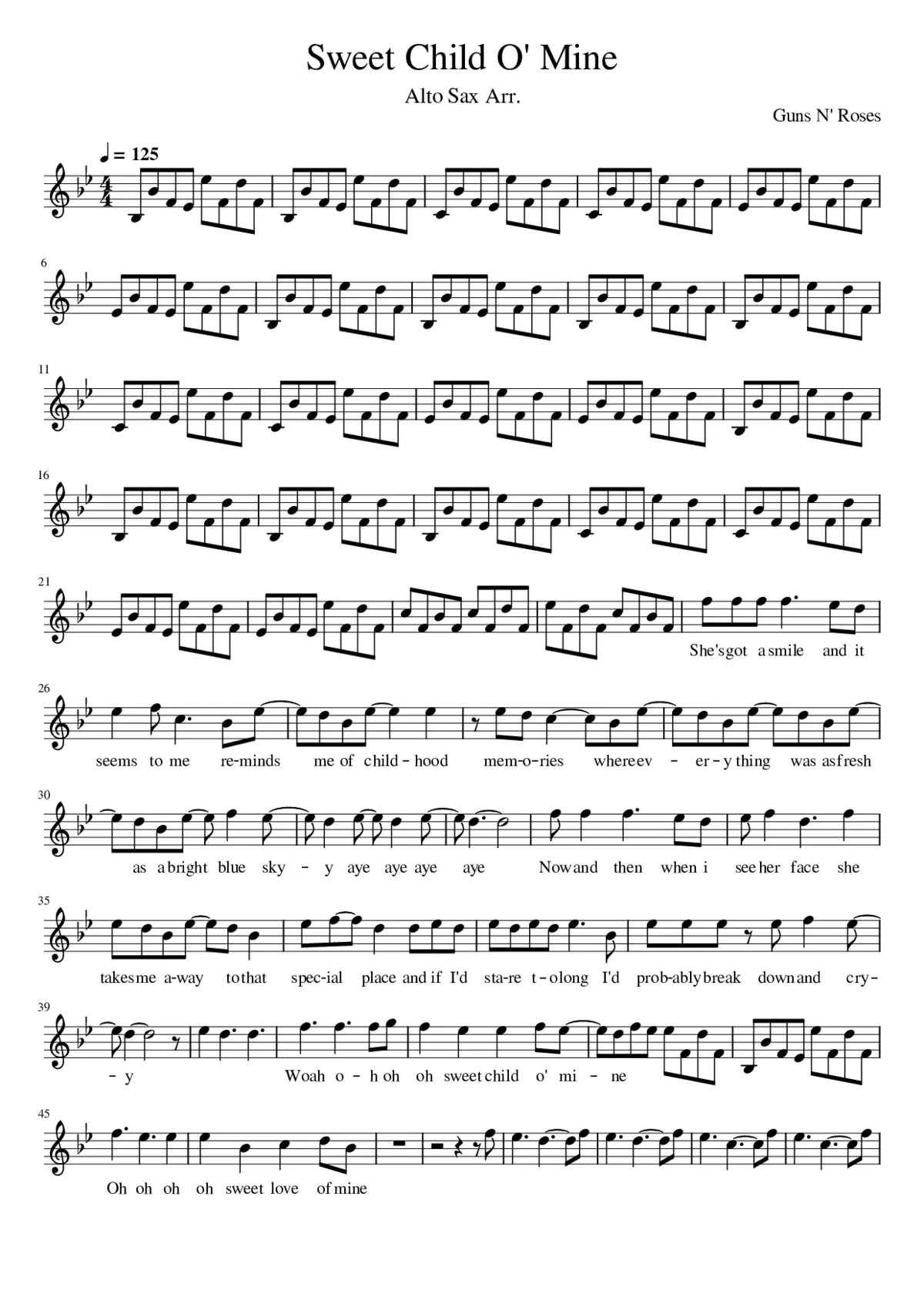 Sweet Child O' Mine - Page 1