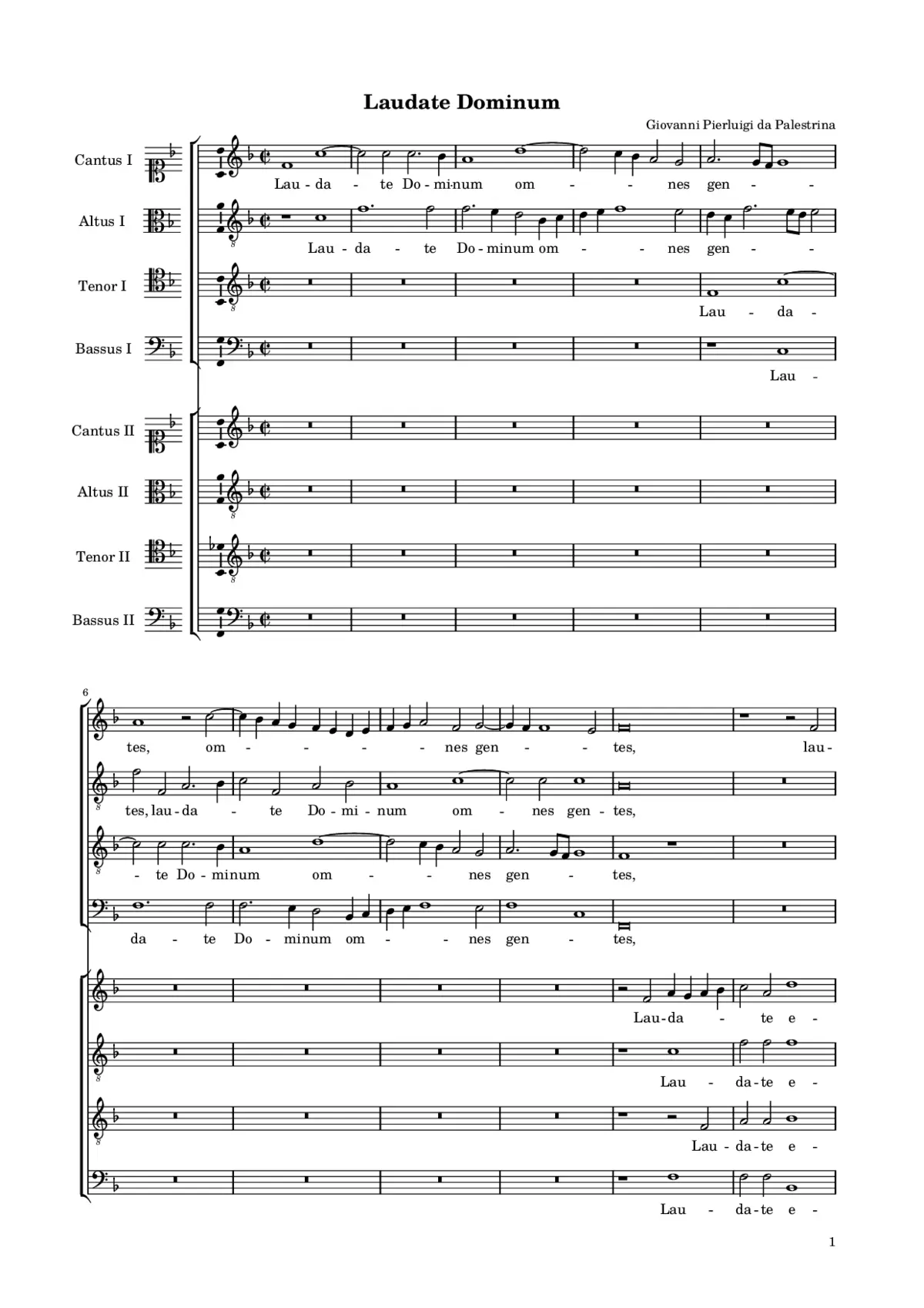 Laudate Dominum a 8 - Page 1