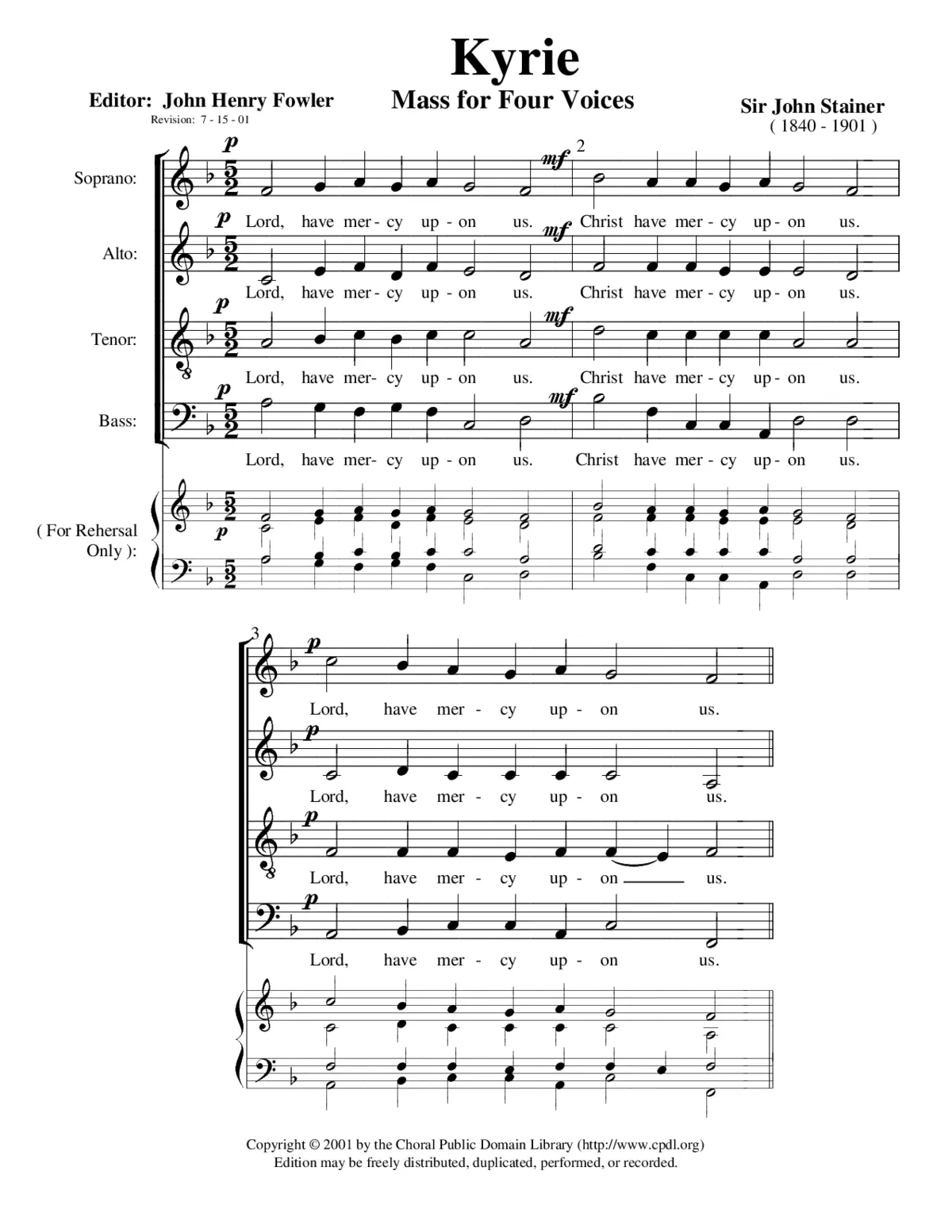 Mass for 4 voices - Page 1