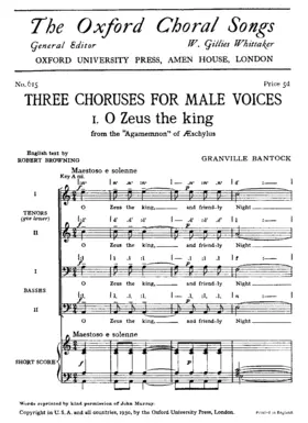 3 Choruses for Male Voices