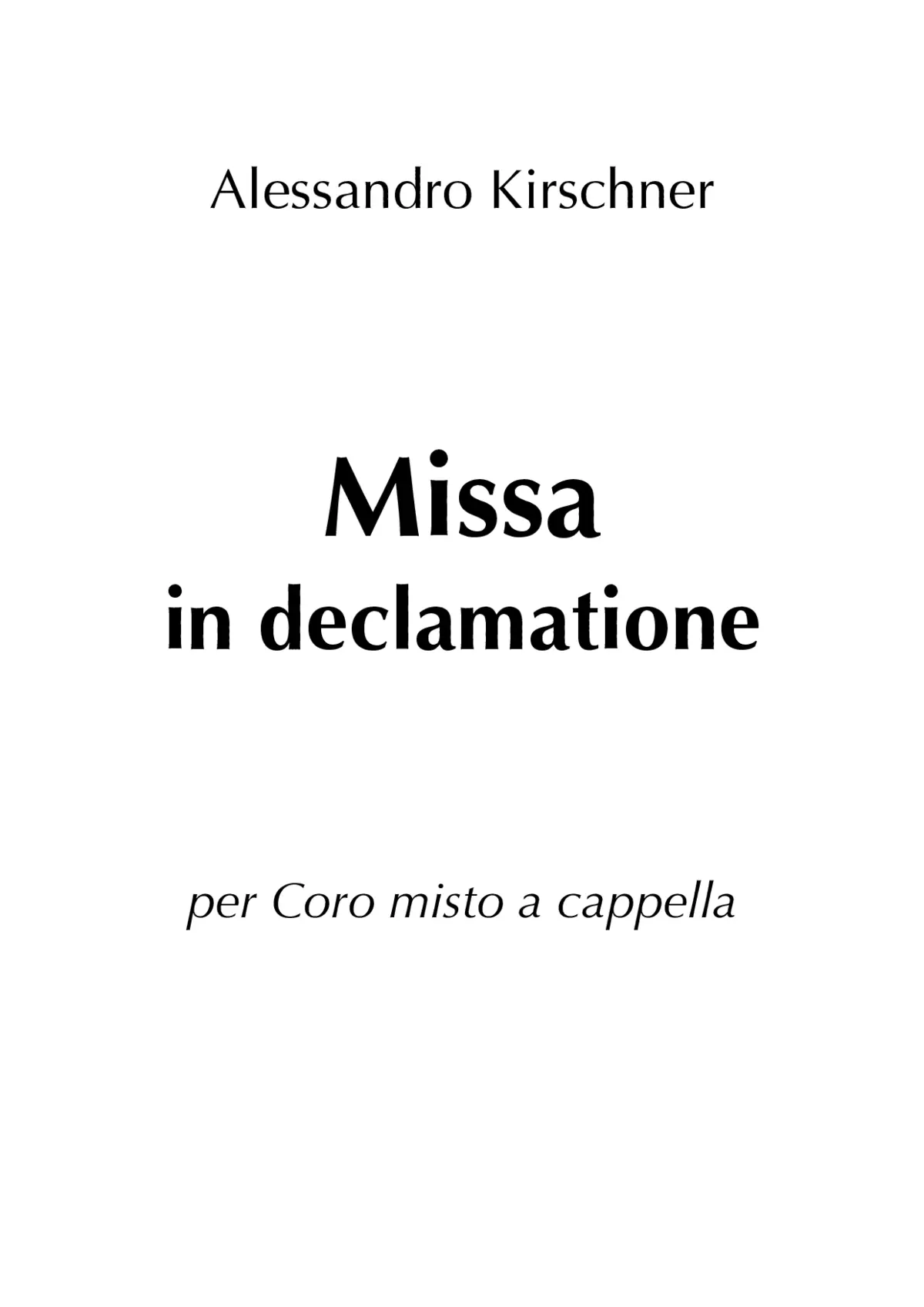 Missa in declamatione - Page 1