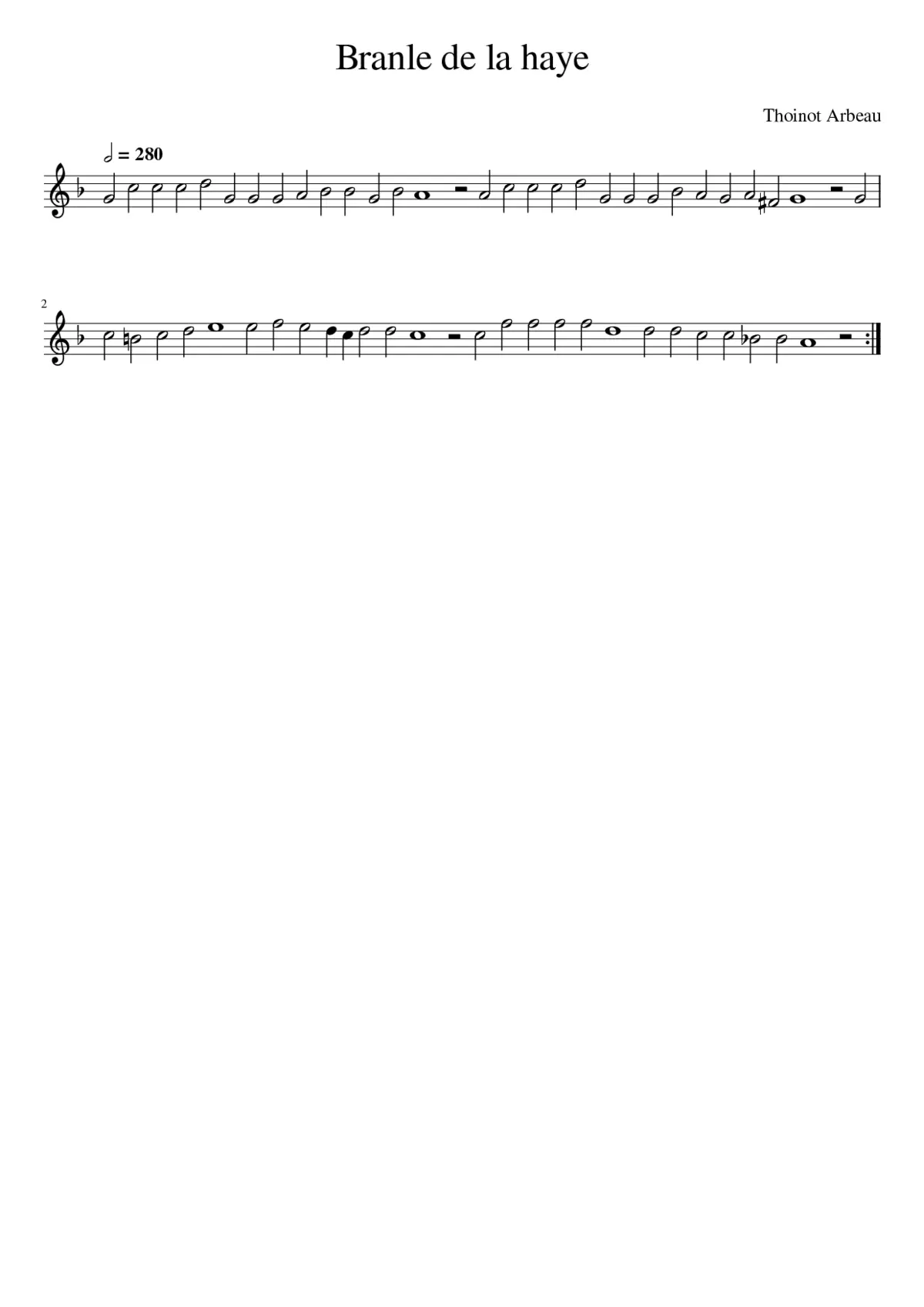 Branle de la haye - Page 1